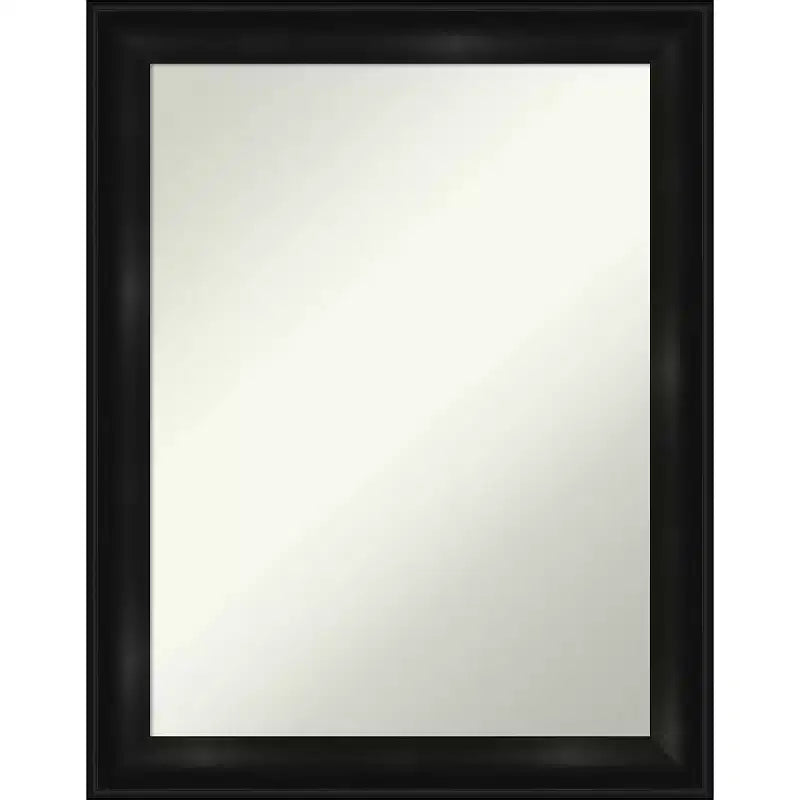 22" x 28" Non-Beveled Grand Black Narrow Wall Mirror - Amanti Art: Modern Rectangle, Polystyrene Frame, Wall Mounted