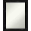 22" x 28" Non-Beveled Grand Black Narrow Wall Mirror - Amanti Art: Modern Rectangle, Polystyrene Frame, Wall Mounted