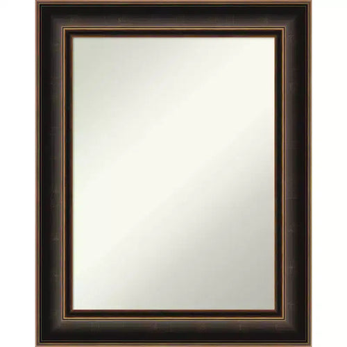 24"x30" Villa Wood Wall Mirror, Oil Rubbed Bronze Frame, No Assembly - Amanti Art