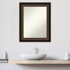 Miroir mural Villa de 24 x 30 po, cadre bronze huilé, aucun assemblage requis - Amanti Art