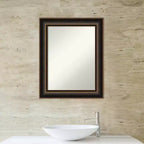 Miroir mural Villa de 24 x 30 po, cadre bronze huilé, aucun assemblage requis - Amanti Art