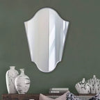 Miroir mural arqué Howard Elliott 41.5"x29" avec cadre en fer gris mat : style moderne, aucun assemblage, montage mural