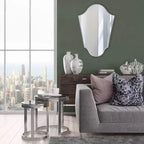 Miroir mural arqué Howard Elliott 41.5"x29" avec cadre en fer gris mat : style moderne, aucun assemblage, montage mural