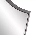 Miroir mural arqué Howard Elliott 41.5"x29" avec cadre en fer gris mat : style moderne, aucun assemblage, montage mural
