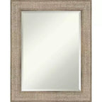 24" x 30" Beveled Trellis Silver Wood Wall Mirror - Amanti Art: Modern Rectangular, No Assembly Required