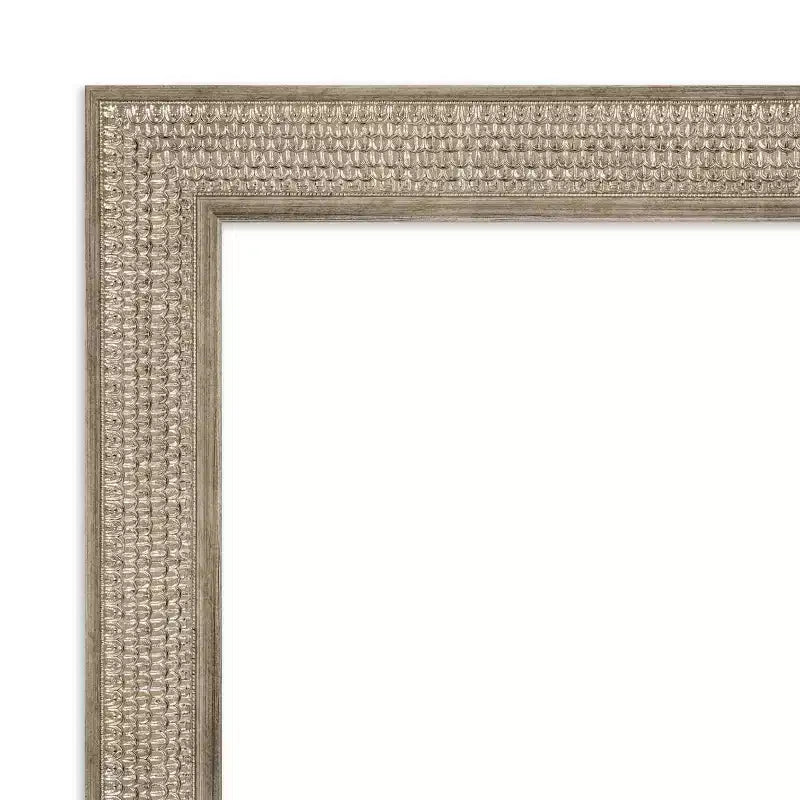 Miroir mural biseauté 24 po x 30 po en bois argenté Amanti Art : rectangulaire moderne, aucun assemblage requis