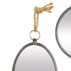 Lot de 5 miroirs muraux en métal avec corde de suspension grise - Olivia & May
