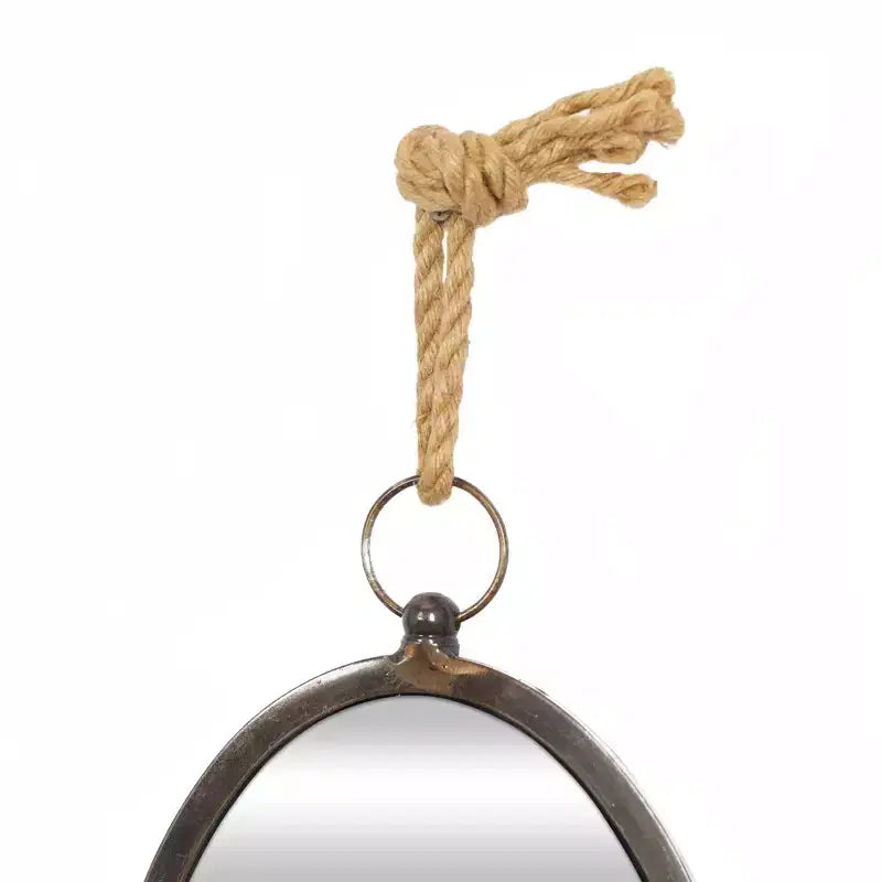 Lot de 5 miroirs muraux en métal avec corde de suspension grise - Olivia & May
