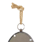 Lot de 5 miroirs muraux en métal avec corde de suspension grise - Olivia & May
