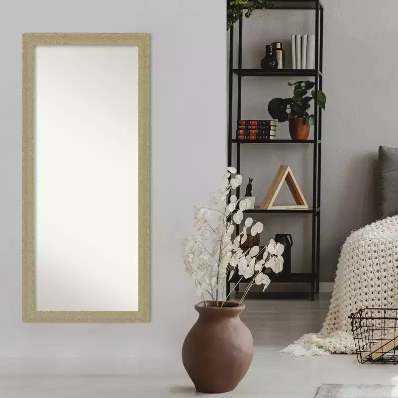 Miroir de sol non biseauté Amanti Art de 71 cm x 162,5 cm, mosaïque dorée – Grand, design élégant, facile à monter