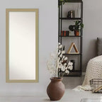 Miroir de sol non biseauté Amanti Art de 71 cm x 162,5 cm, mosaïque dorée – Grand, design élégant, facile à monter