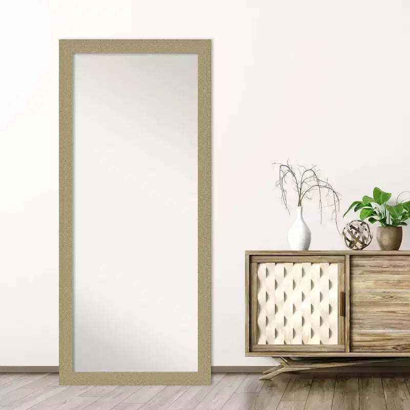 Miroir de sol non biseauté Amanti Art de 71 cm x 162,5 cm, mosaïque dorée – Grand, design élégant, facile à monter
