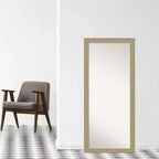 Miroir de sol non biseauté Amanti Art de 71 cm x 162,5 cm, mosaïque dorée – Grand, design élégant, facile à monter