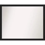 Amanti Art 30" x 24" Non-Beveled Grace Narrow Bathroom Wall Mirror Brushed Metallic Black : Modern Rectangle, Wall Mount