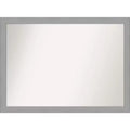 42" x 31" Non-Beveled Brushed Nickel Wall Mirror - Amanti Art: Modern Rectangle, Polystyrene Frame, Includes Mounting Hardware