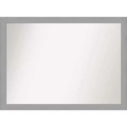 42" x 31" Non-Beveled Brushed Nickel Wall Mirror - Amanti Art: Modern Rectangle, Polystyrene Frame, Includes Mounting Hardware