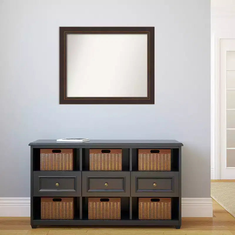 Miroir mural en bois bronze Lara 33" x 27" - Amanti Art