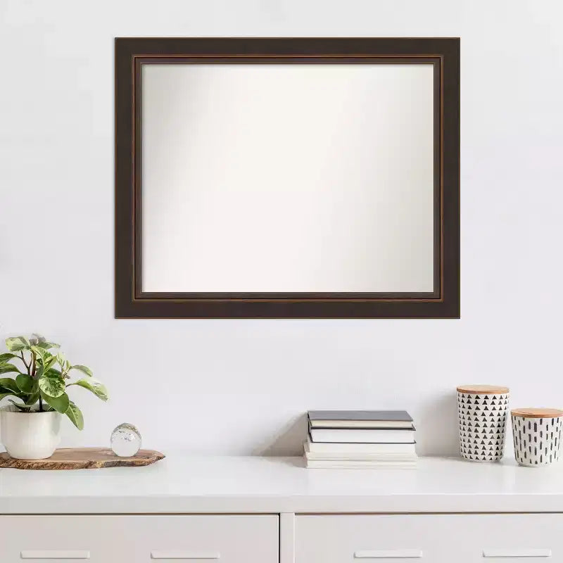 Miroir mural en bois bronze Lara 33" x 27" - Amanti Art