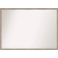39" x 28" Non-Beveled Hard Wedge Whitewash Wood Wall Mirror - Amanti Art: Modern Rectangular, Includes Mounting Hardware