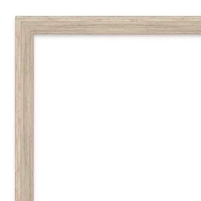 Miroir mural en bois blanchi à la chaux avec cale non biseautée de 39 po x 28 po - Amanti Art : Rectangulaire moderne, quincaillerie de montage incluse