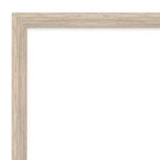 Miroir mural en bois blanchi à la chaux avec cale non biseautée de 39 po x 28 po - Amanti Art : Rectangulaire moderne, quincaillerie de montage incluse