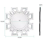 Miroir mural Howard Elliott 19,75 po x 19,75 po Eduina rond à motif symétrique découpé