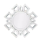 Miroir mural Howard Elliott 19,75 po x 19,75 po Eduina rond à motif symétrique découpé
