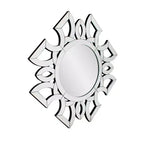 Miroir mural Howard Elliott 19,75 po x 19,75 po Eduina rond à motif symétrique découpé