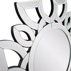 Miroir mural Howard Elliott 19,75 po x 19,75 po Eduina rond à motif symétrique découpé