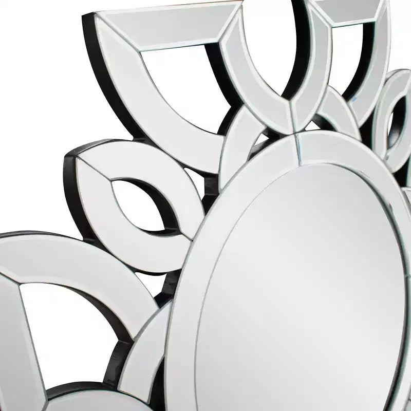 Miroir mural Howard Elliott 19,75 po x 19,75 po Eduina rond à motif symétrique découpé