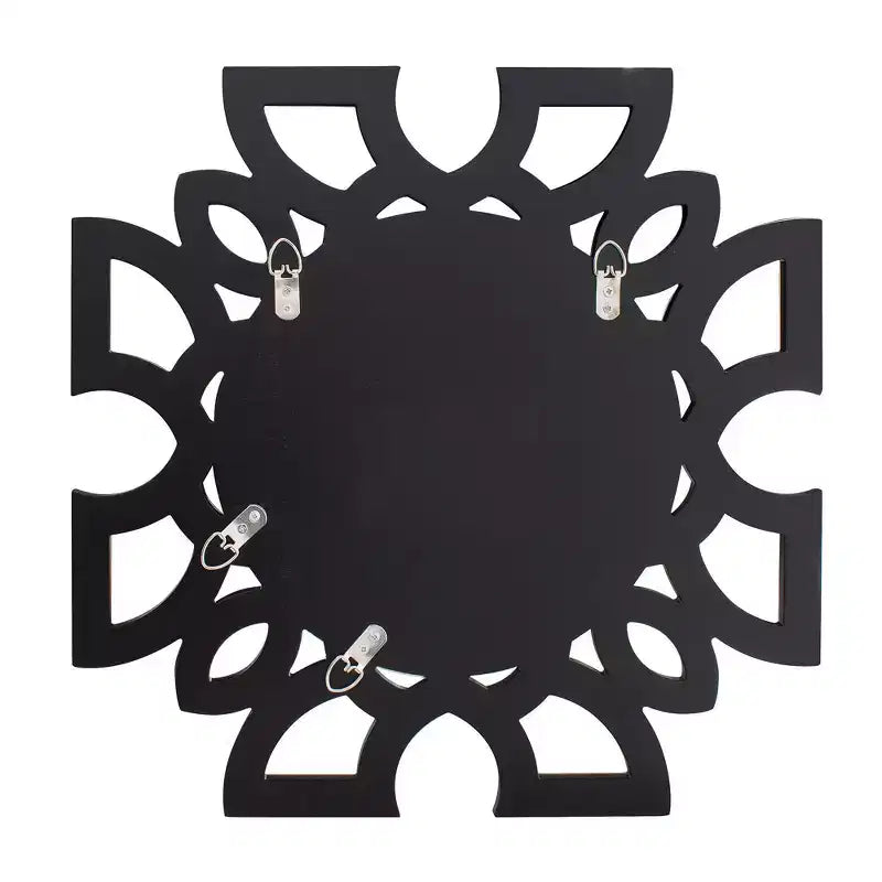 Miroir mural Howard Elliott 19,75 po x 19,75 po Eduina rond à motif symétrique découpé