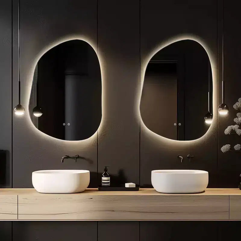 WallBeyond Miroir de vanité LED irrégulier 22"x30" transparent