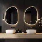 WallBeyond Miroir de vanité LED irrégulier 22"x30" transparent