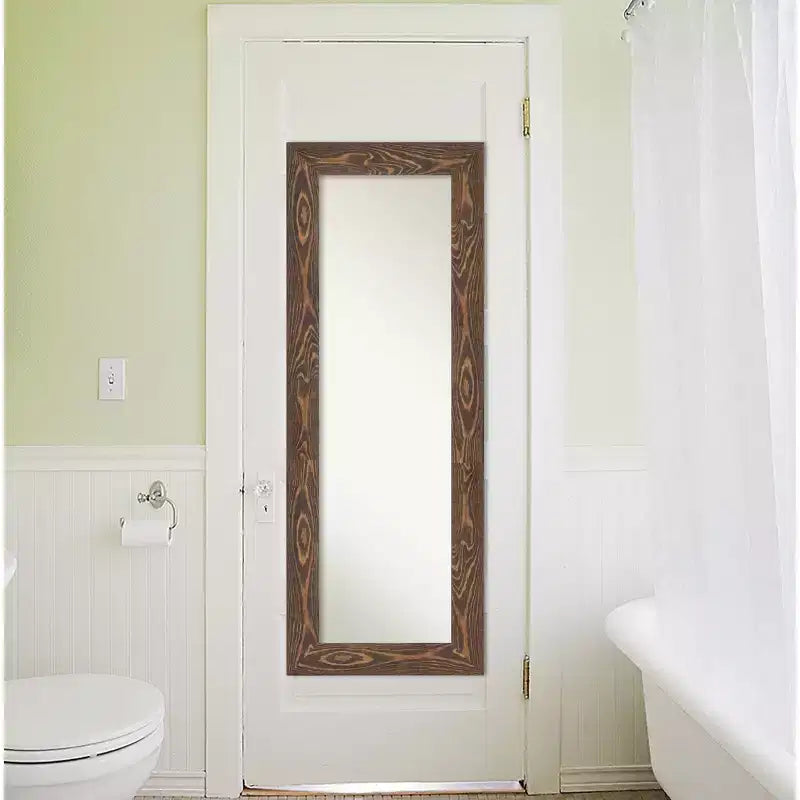 Miroir de porte Amanti Art en bois marron non biseauté 20 x 54 po