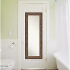 Miroir de porte Amanti Art en bois marron non biseauté 20 x 54 po