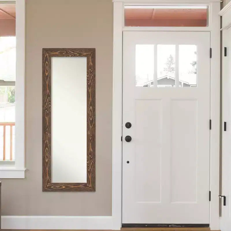 Miroir de porte Amanti Art en bois marron non biseauté 20 x 54 po