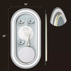 Miroir de courtoisie ovale à LED WallBeyond 40 x 80 cm, transparent