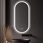Miroir de courtoisie ovale à LED WallBeyond 40 x 80 cm, transparent