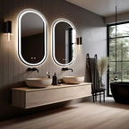 Miroir de courtoisie ovale à LED WallBeyond 40 x 80 cm, transparent