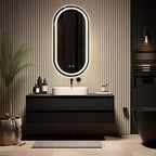 Miroir de courtoisie ovale à LED WallBeyond 40 x 80 cm, transparent