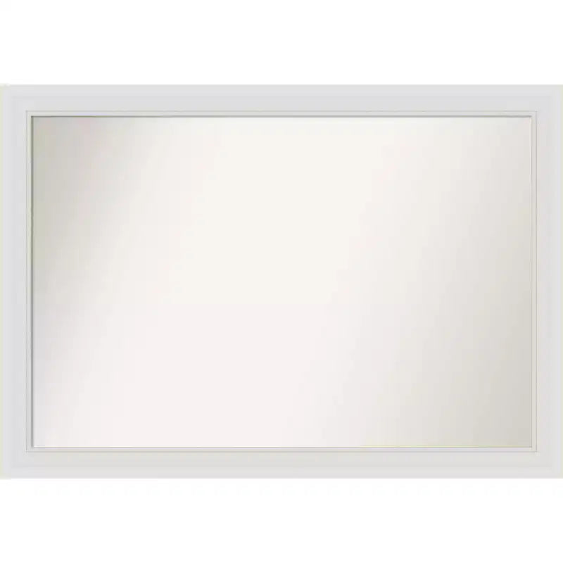 40"x28" Non-Beveled Flair Soft White Narrow Wall Mirror - Amanti Art: Modern Style, Polystyrene Frame
