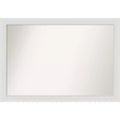 40"x28" Non-Beveled Flair Soft White Narrow Wall Mirror - Amanti Art: Modern Style, Polystyrene Frame