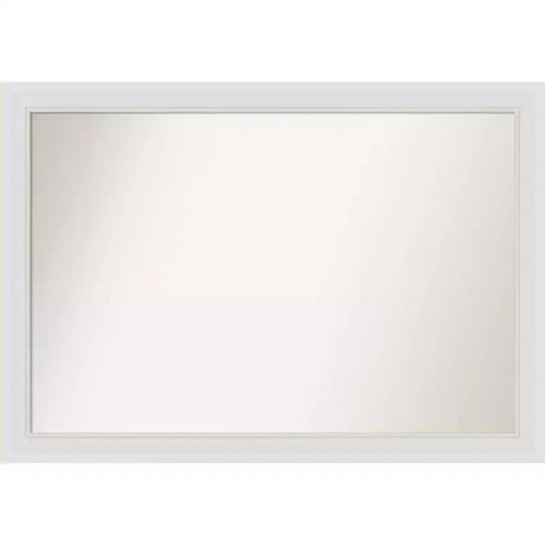 40"x28" Non-Beveled Flair Soft White Narrow Wall Mirror - Amanti Art: Modern Style, Polystyrene Frame