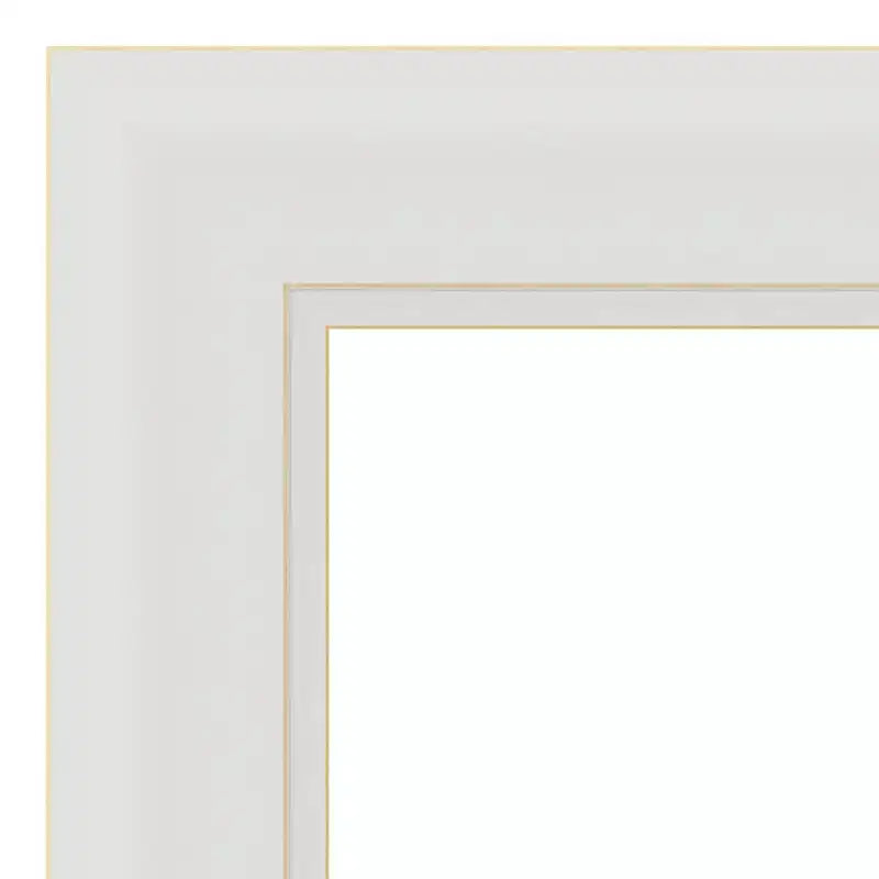 Miroir mural étroit Flair doux blanc, non biseauté, 40"x28" - Amanti Art : Style moderne, cadre en polystyrène