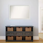 Miroir mural étroit Flair doux blanc, non biseauté, 40"x28" - Amanti Art : Style moderne, cadre en polystyrène