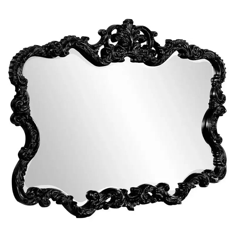 Miroir mural rectangulaire Howard Elliott 40 po x 30 po à cadre en fer et fini argent chiné