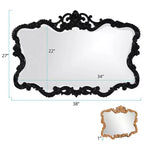 Miroir mural rectangulaire Howard Elliott 40 po x 30 po à cadre en fer et fini argent chiné