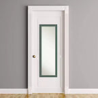 Miroir de porte 46x132 cm en bois recyclé sans biseau sarcelle/gris - Amanti Art