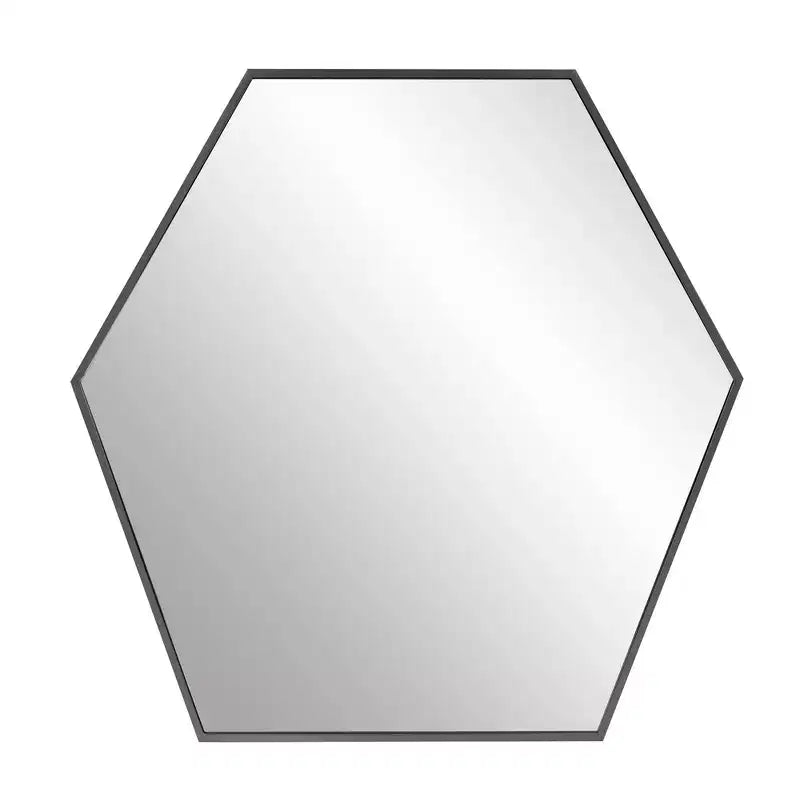 Howard Elliott 30"x30" Hexagonal Shaped Metal Framed Wall Mirror Silver