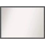40" x 29" Non-Beveled Eva Thin Bathroom Wall Mirror Black - Amanti Art: Modern Rectangle, Wall Mount